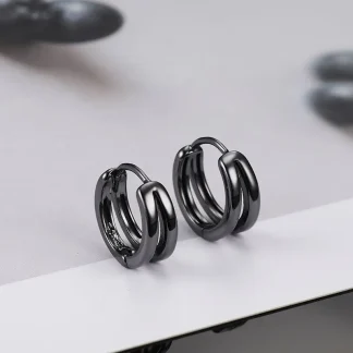 Trendy Double Ring Hoop Earrings