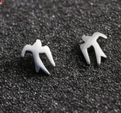 Mini Stud Earrings with Ghost Design - Image 8