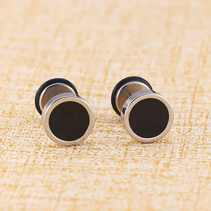 Timeless Stud Earrings with Two Tone Design - Image 4