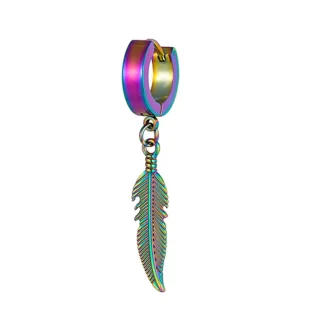 Hoop Earrings with Feather Shape Design