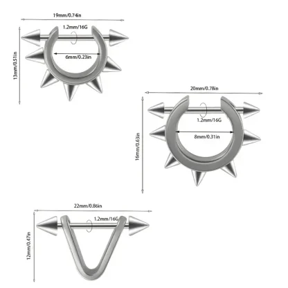 Hoop Spike Earrings for Cartilage - Image 6