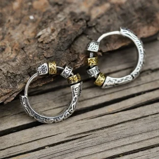 Statement Hoop Earrings with Carved Design
