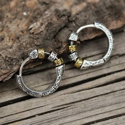 Statement Hoop Earrings with Carved Design
