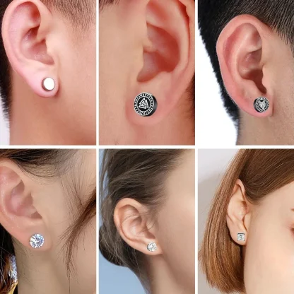 Modern Sparkling Magnetic Earrings - Image 5