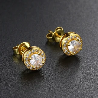 Luxurious Stud Earrings with Diamond-like Design