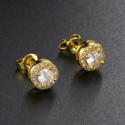Luxurious Stud Earrings with Diamond-like Design