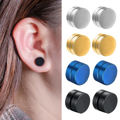 Minimalist Magnetic Earrings with Round Design - Image 6