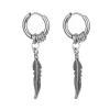 Bold Earrings with Feather Shape Decor - Image 6