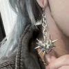 Dangle Heart Earrings with Spike Design