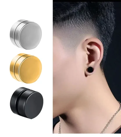 Minimalist Magnetic Earrings with Round Design - Image 8