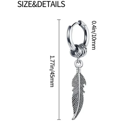Bold Earrings with Feather Shape Decor - Image 11