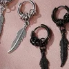 Bold Earrings with Feather Shape Decor - Image 4
