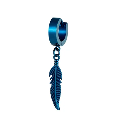 Hoop Earrings with Feather Shape Design - Image 7