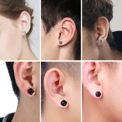 Modern Sparkling Magnetic Earrings - Image 3